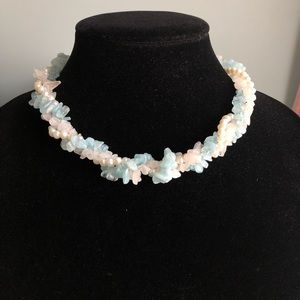 Beautiful delicate necklace with pearls & quartz